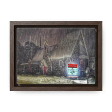 Load image into Gallery viewer, Lutheran Church - Snowy Germanic Christmas Art - Old Architecture - Oil Sketch on Canvas | Gallery Canvas Wraps, Horizontal Frame
