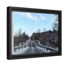 Load image into Gallery viewer, Old Country Road - Country Bridge - Winter Photography - Oil Sketch on Canvas | Matte Canvas, Black Frame
