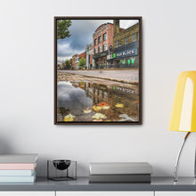 Load image into Gallery viewer, Autumn Small Town - October Main Street - Oil Sketch on Canvas | Gallery Canvas Wraps, Vertical Frame
