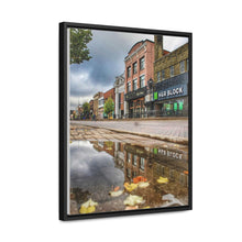 Load image into Gallery viewer, Autumn Small Town - October Main Street - Oil Sketch on Canvas | Gallery Canvas Wraps, Vertical Frame
