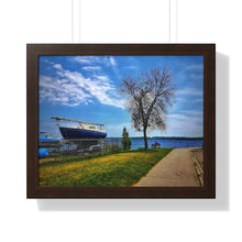 Load image into Gallery viewer, Wooden Boat - Canadian Art - Self-Reflection Canadiana - Photographic Art - Framed Horizontal Poster
