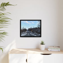 Load image into Gallery viewer, Old Country Road - Country Bridge - Winter Photography - Oil Sketch on Canvas | Matte Canvas, Black Frame
