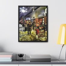 Load image into Gallery viewer, Old Town Christmas Walk - Old Fashioned Christmas - Festive Art Photography - Oil Sketch on Canvas | Gallery Canvas Wraps, Vertical Frame
