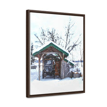 Load image into Gallery viewer, Old World - Snowy Scene Photography - Cozy Winter - Oil Sketch on Canvas | Gallery Canvas Wraps, Vertical Frame
