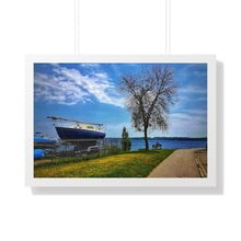 Load image into Gallery viewer, Wooden Boat - Canadian Art - Self-Reflection Canadiana - Photographic Art - Framed Horizontal Poster
