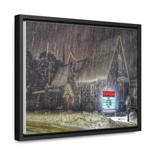 Load image into Gallery viewer, Lutheran Church - Snowy Germanic Christmas Art - Old Architecture - Oil Sketch on Canvas | Gallery Canvas Wraps, Horizontal Frame
