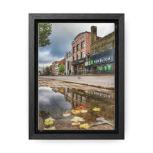 Load image into Gallery viewer, Autumn Small Town - October Main Street - Oil Sketch on Canvas | Gallery Canvas Wraps, Vertical Frame
