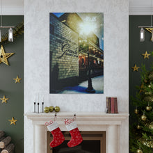 Load image into Gallery viewer, Holiday Snowstorm - Old Town Christmas - Old Architecture Photography - Canvas Gallery Wraps
