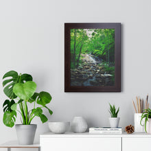 Load image into Gallery viewer, Majestic Northern Waterfall - Canadian Wilderness - Photographic Art - Framed Vertical Poster
