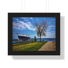 Load image into Gallery viewer, Wooden Boat - Canadian Art - Self-Reflection Canadiana - Photographic Art - Framed Horizontal Poster
