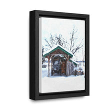 Load image into Gallery viewer, Old World - Snowy Scene Photography - Cozy Winter - Oil Sketch on Canvas | Gallery Canvas Wraps, Vertical Frame
