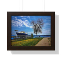 Load image into Gallery viewer, Wooden Boat - Canadian Art - Self-Reflection Canadiana - Photographic Art - Framed Horizontal Poster
