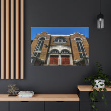 Load image into Gallery viewer, Kensington Market Synagogue - Bird Photo - Judaism Jewish Life - Oil Sketch | Vertical Framed Premium Canvas Gallery Wraps
