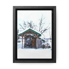 Load image into Gallery viewer, Old World - Snowy Scene Photography - Cozy Winter - Oil Sketch on Canvas | Gallery Canvas Wraps, Vertical Frame
