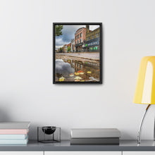 Load image into Gallery viewer, Autumn Small Town - October Main Street - Oil Sketch on Canvas | Gallery Canvas Wraps, Vertical Frame
