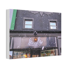 Load image into Gallery viewer, Main Street - Snowfall - Snowy Small Town Shop - Oil Sketch on Canvas | Canvas Stretched, 1.5&#39;&#39;
