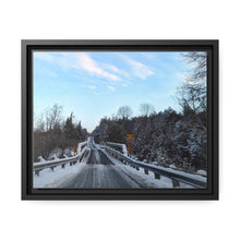 Load image into Gallery viewer, Old Country Road - Country Bridge - Winter Photography - Oil Sketch on Canvas | Matte Canvas, Black Frame
