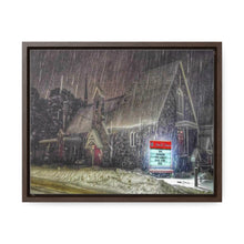 Load image into Gallery viewer, Lutheran Church - Snowy Germanic Christmas Art - Old Architecture - Oil Sketch on Canvas | Gallery Canvas Wraps, Horizontal Frame
