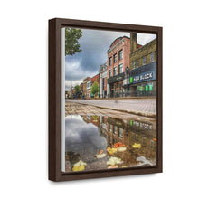 Load image into Gallery viewer, Autumn Small Town - October Main Street - Oil Sketch on Canvas | Gallery Canvas Wraps, Vertical Frame
