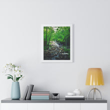 Load image into Gallery viewer, Majestic Northern Waterfall - Canadian Wilderness - Photographic Art - Framed Vertical Poster
