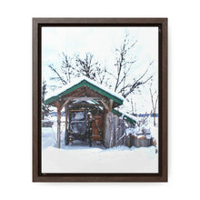 Load image into Gallery viewer, Old World - Snowy Scene Photography - Cozy Winter - Oil Sketch on Canvas | Gallery Canvas Wraps, Vertical Frame
