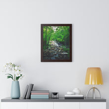 Load image into Gallery viewer, Majestic Northern Waterfall - Canadian Wilderness - Photographic Art - Framed Vertical Poster
