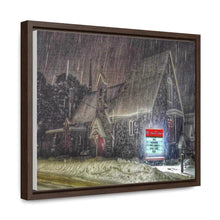 Load image into Gallery viewer, Lutheran Church - Snowy Germanic Christmas Art - Old Architecture - Oil Sketch on Canvas | Gallery Canvas Wraps, Horizontal Frame
