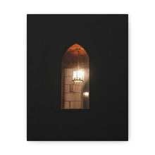 Load image into Gallery viewer, Medieval Style Lantern - Winter Cathedral - Oil Sketch on Canvas | Canvas Gallery Wraps
