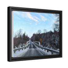 Load image into Gallery viewer, Old Country Road - Country Bridge - Winter Photography - Oil Sketch on Canvas | Matte Canvas, Black Frame
