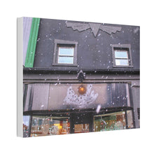 Load image into Gallery viewer, Main Street - Snowfall - Snowy Small Town Shop - Oil Sketch on Canvas | Canvas Stretched, 1.5&#39;&#39;
