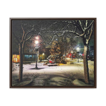 Load image into Gallery viewer, Old Town Square - Christmas Art - Festive Photography - Oil Sketch on Canvas | Gallery Canvas Wraps, Horizontal Frame
