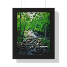 Load image into Gallery viewer, Majestic Northern Waterfall - Canadian Wilderness - Photographic Art - Framed Vertical Poster
