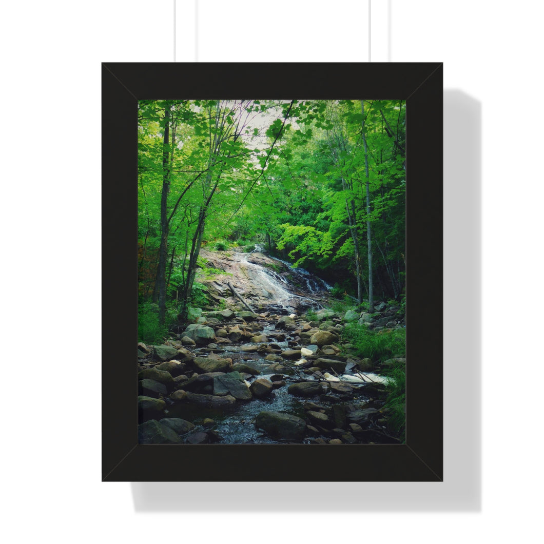 Majestic Northern Waterfall - Canadian Wilderness - Photographic Art - Framed Vertical Poster