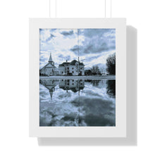 Load image into Gallery viewer, Water Puddle Rain Reflection - Old Cathedral Photography - Photographic Art | Framed Vertical Poster
