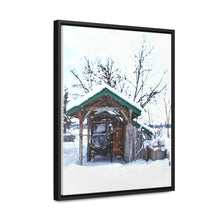 Load image into Gallery viewer, Old World - Snowy Scene Photography - Cozy Winter - Oil Sketch on Canvas | Gallery Canvas Wraps, Vertical Frame
