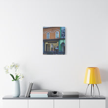 Load image into Gallery viewer, Urban Cafe - Rainy Day Art - Urban Photography - Oil Sketch on Canvas | Matte Canvas, Stretched, 1.25&quot;
