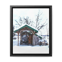 Load image into Gallery viewer, Old World - Snowy Scene Photography - Cozy Winter - Oil Sketch on Canvas | Gallery Canvas Wraps, Vertical Frame
