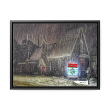 Load image into Gallery viewer, Lutheran Church - Snowy Germanic Christmas Art - Old Architecture - Oil Sketch on Canvas | Gallery Canvas Wraps, Horizontal Frame
