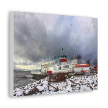 Load image into Gallery viewer, Ahoy Steamship Anchor - Maritime Photography - Nordic Winter Art - Oil Sketch on Canvas | Canvas Gallery Wraps
