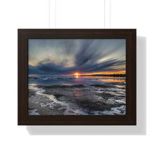 Load image into Gallery viewer, Psychedelic Sunset - Sunset Photography - Spring Thaw Art - Photographic Print - Framed Horizontal Poster
