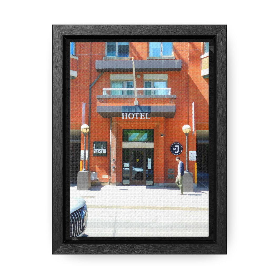 HOTEL - Toronto Architecture Photography - Oil Sketch on Canvas | Gallery Canvas Wraps, Vertical Frame