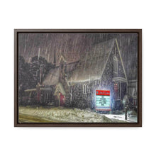 Load image into Gallery viewer, Lutheran Church - Snowy Germanic Christmas Art - Old Architecture - Oil Sketch on Canvas | Gallery Canvas Wraps, Horizontal Frame
