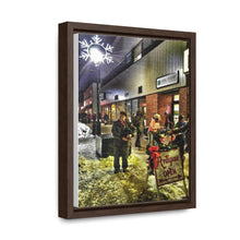 Load image into Gallery viewer, Old Town Christmas Walk - Old Fashioned Christmas - Festive Art Photography - Oil Sketch on Canvas | Gallery Canvas Wraps, Vertical Frame
