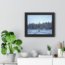 Load image into Gallery viewer, Winter Snowfall - Snowcapped Trees - Northern Fir Tress - Photographic Art | Framed Horizontal Poster
