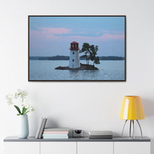 Load image into Gallery viewer, Mystic Northern Lighthouse - Nordic Photography - Photographic Art - Gallery Canvas Wraps, Horizontal Frame
