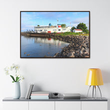 Load image into Gallery viewer, Old Nordic Boat - Ducks and Waterfront - Northern Ontario Photography - Gallery Canvas Wraps, Horizontal Frame
