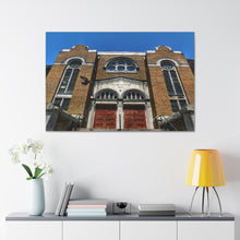 Load image into Gallery viewer, Kensington Market Synagogue - Bird Photo - Judaism Jewish Life - Oil Sketch | Vertical Framed Premium Canvas Gallery Wraps
