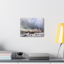 Load image into Gallery viewer, Ahoy Steamship Anchor - Maritime Photography - Nordic Winter Art - Oil Sketch on Canvas | Canvas Gallery Wraps
