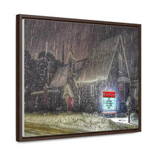 Load image into Gallery viewer, Lutheran Church - Snowy Germanic Christmas Art - Old Architecture - Oil Sketch on Canvas | Gallery Canvas Wraps, Horizontal Frame
