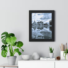 Load image into Gallery viewer, Water Puddle Rain Reflection - Old Cathedral Photography - Photographic Art | Framed Vertical Poster
